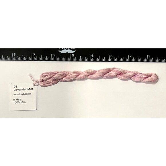 Dinky Dyes #03 Lavender Mist 100% Silk Embroidery Thread 8 Mtrs Cross Stitch - Picture 2 of 3